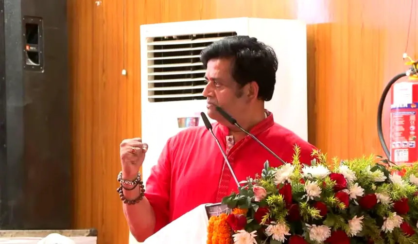Bhojpuri Cinema Journey: Ravi Kishan speaking about Bhojpuri Cinema Journey during a public event