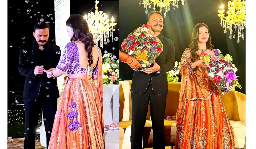 IPS Anshika Verma Ring Ceremony: IPS officers KK Bishnoi and Anshika Verma ring ceremony photos and dance video