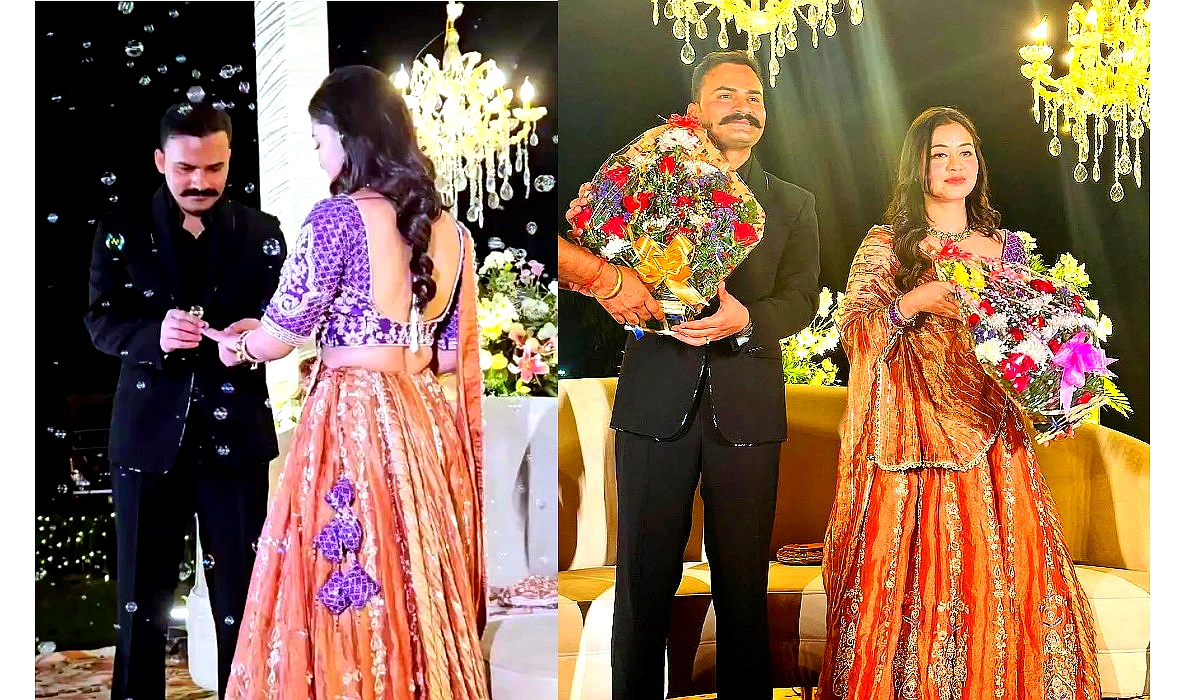 IPS Anshika Verma Ring Ceremony: IPS officers KK Bishnoi and Anshika Verma ring ceremony photos and dance video