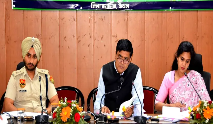 Wheat Procurement System: Dr Saket Kumar inspecting wheat procurement arrangements at Kaithal mandi during Rabi season preparations