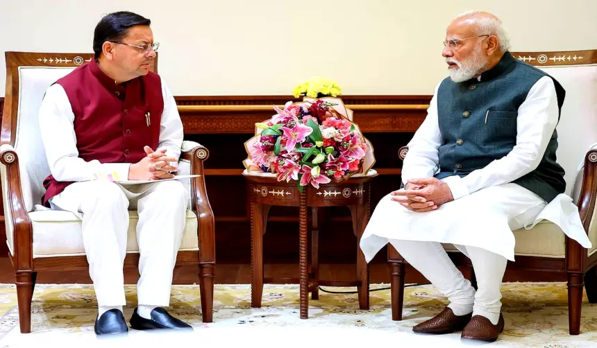 Pushkar Singh Dhami PM Modi Meeting: CM Pushkar Singh Dhami meeting PM Narendra Modi in New Delhi with Uttarakhand gifts