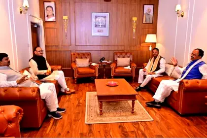 UP BJP Core Committee Meeting: Brajesh Pathak residence Lucknow BJP core committee meeting