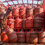 On-Demand LPG Delivery with HP Navya LPG cylinder being delivered through Instamart to a customer's home