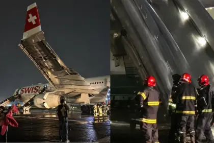 Delhi airport plane fire