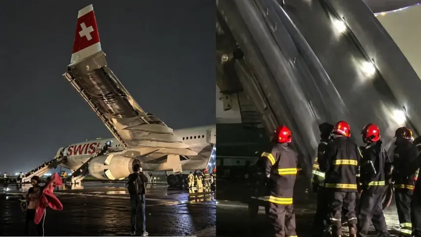 Delhi airport plane fire