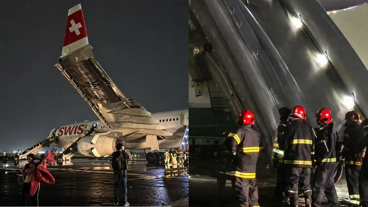 Delhi airport plane fire