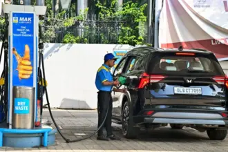 Fuel Supply India: Petrol pump in India with normal fuel supply and vehicles refuelling calmly