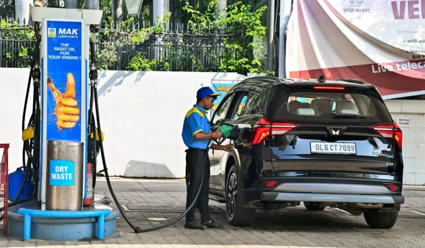 Fuel Supply India: Petrol pump in India with normal fuel supply and vehicles refuelling calmly