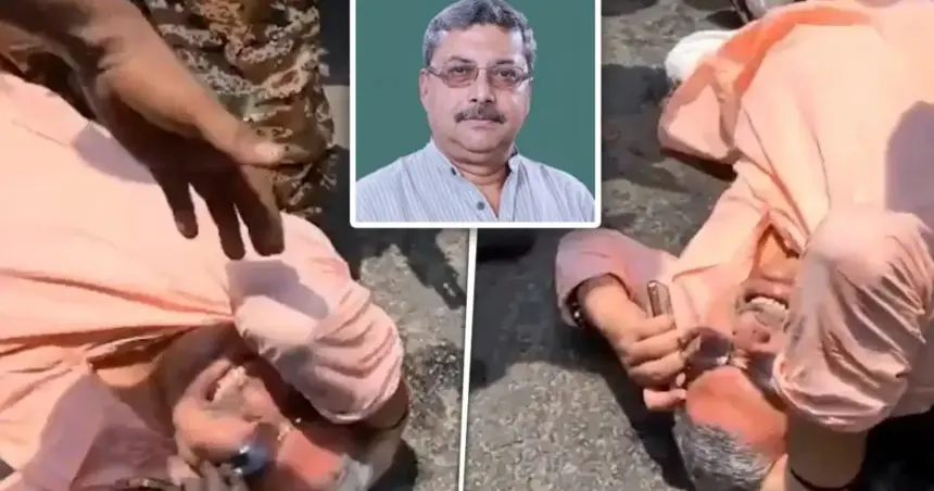 Bengal Political Violence: TMC MP Kalyan Banerjee during protest-related incident in Hooghly.