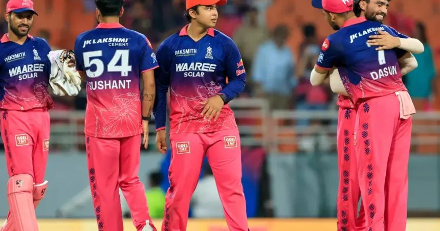 IPL 2026 Eliminator: Rajasthan Royals players celebrating victory in IPL 2026 Eliminator