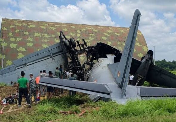 AN-32 Aircraft CrashWreckage of Indian Air Force AN-32 transport aircraft after a crash near Jorhat Air Force Station in Assam.