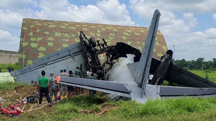 AN-32 Aircraft CrashWreckage of Indian Air Force AN-32 transport aircraft after a crash near Jorhat Air Force Station in Assam.