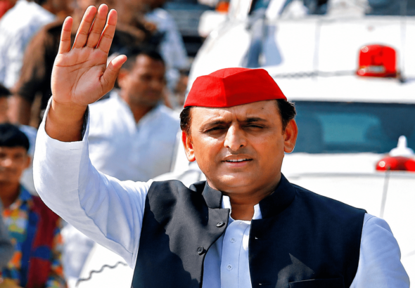 Akhilesh Yadav Prayagraj Visit: Samajwadi Party chief Akhilesh Yadav receives a grand welcome from party workers with flowers and drums during his Prayagraj visit. PHOTO AI