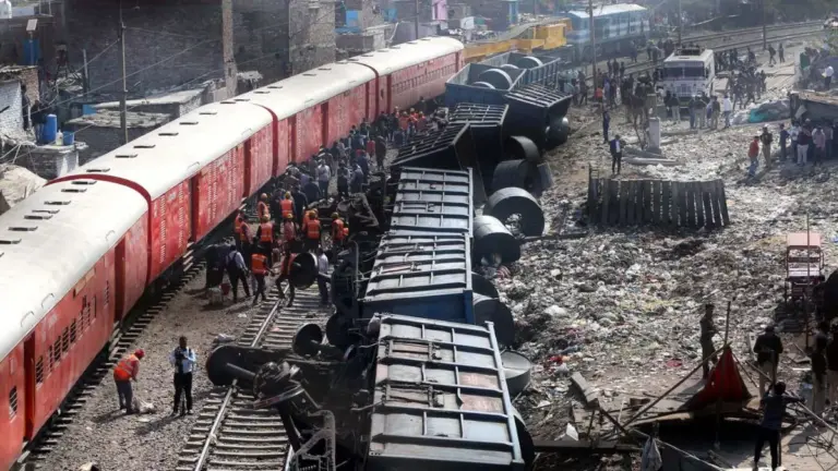 Assam Train Accident: Rescue operation at Naranarayan Bridge in Jogighopa where a freight train hit railway maintenance workers.