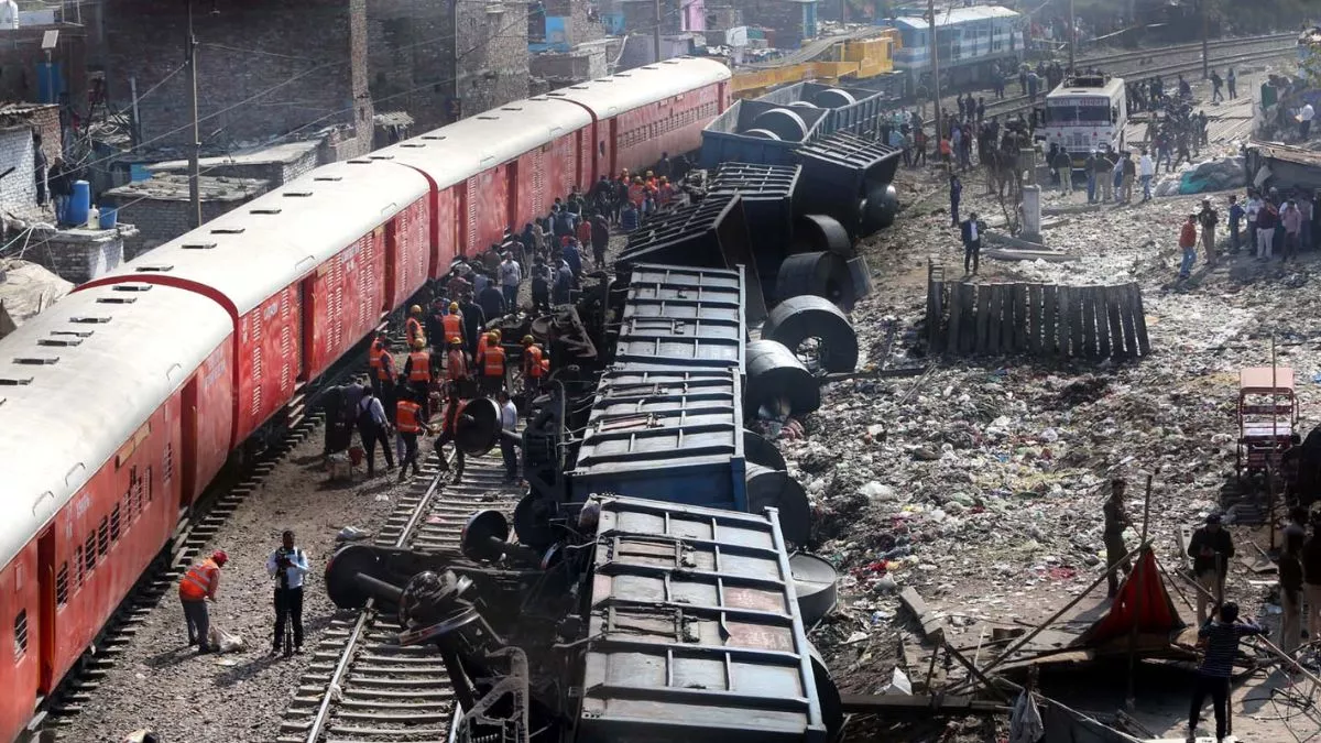 Assam Train Accident: Rescue operation at Naranarayan Bridge in Jogighopa where a freight train hit railway maintenance workers.