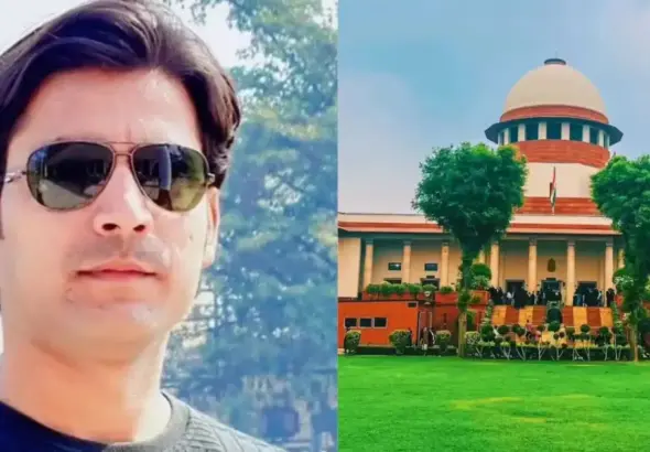 Bharat Tiwari Encounter Case: Bharat Tiwari Encounter Case news graphic showing Supreme Court petition seeking independent investigation and FIR against police personnel in the controversial Bhojpur encounter case.