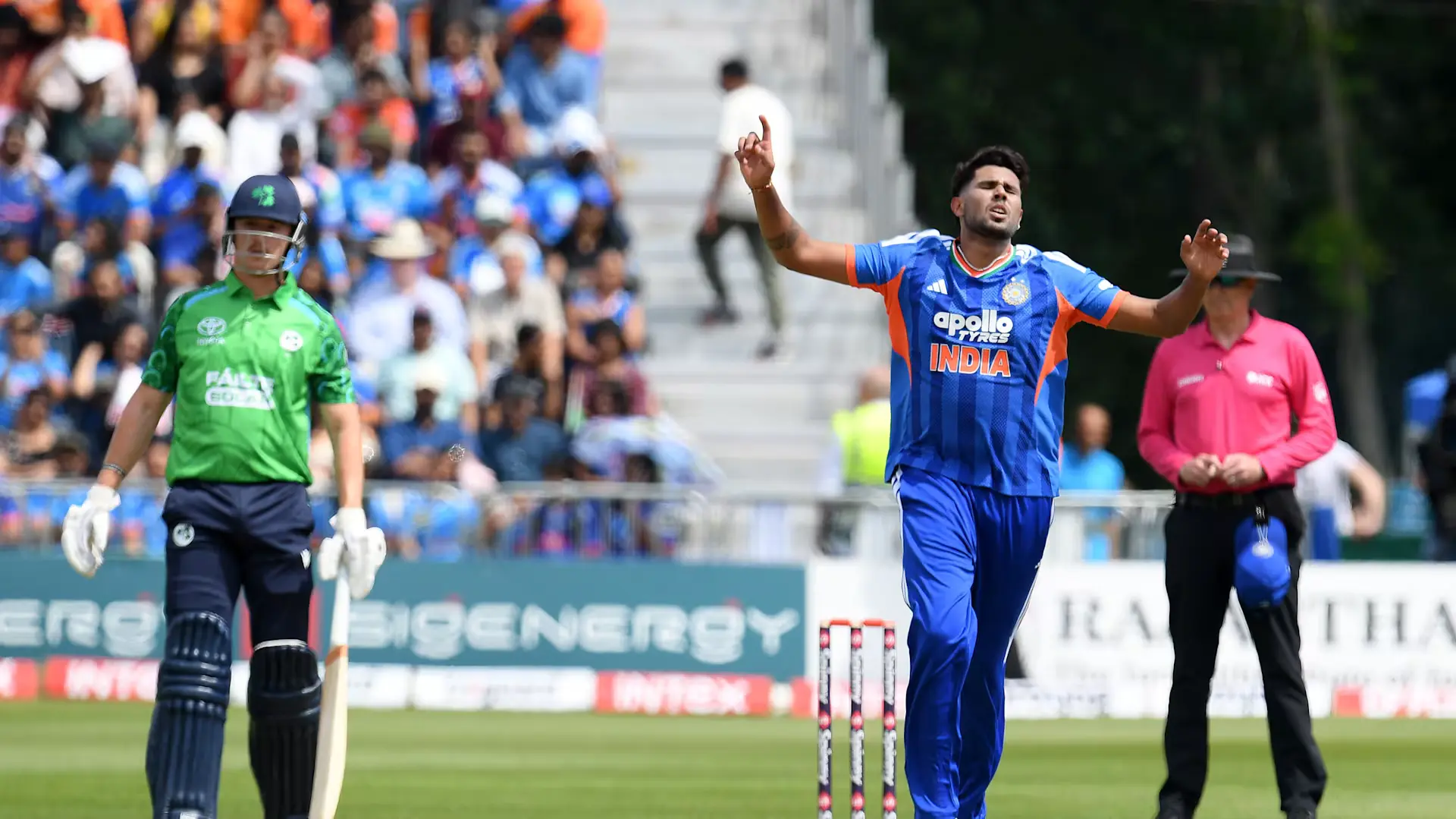 India vs Ireland 1st T20 match in Belfast as Ireland celebrates a 34-run victory over India after defending 182 runs.
