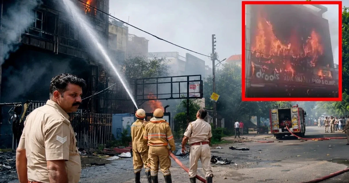 Lucknow Fire Tragedy: Rescue teams and firefighters conducting relief operations after the deadly Lucknow Fire Tragedy in Aliganj that claimed 15 lives.