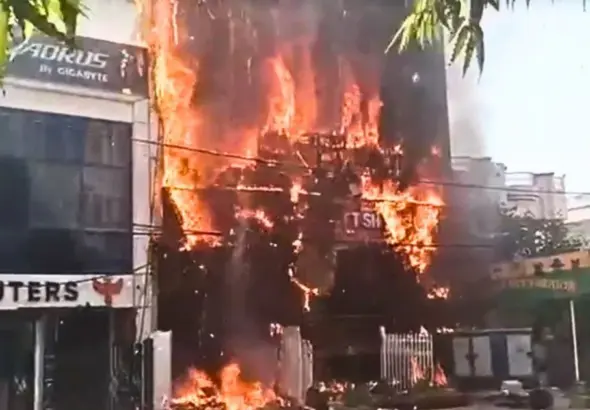 Lucknow Fire Tragedy: Rescue teams and firefighters carrying out operations after the deadly Lucknow Fire Tragedy in Aliganj where a coaching centre was engulfed by flames.