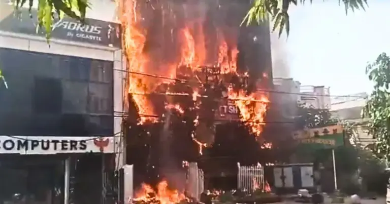 Lucknow Fire Tragedy: Rescue teams and firefighters carrying out operations after the deadly Lucknow Fire Tragedy in Aliganj where a coaching centre was engulfed by flames.