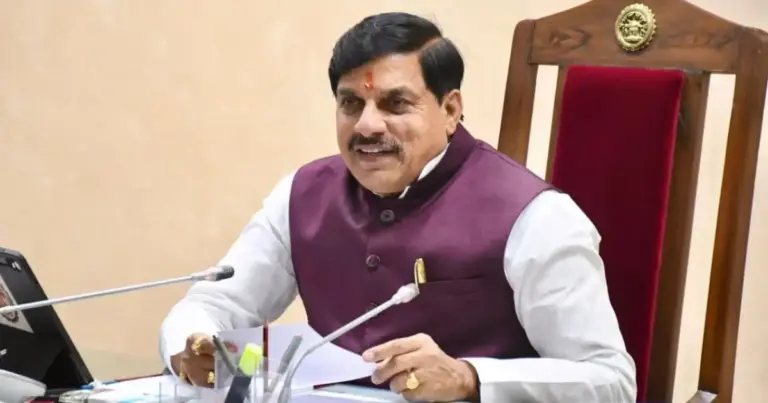 MP Cabinet Decisions 2026: Madhya Pradesh Chief Minister Mohan Yadav addressing the cabinet meeting while announcing major development decisions.