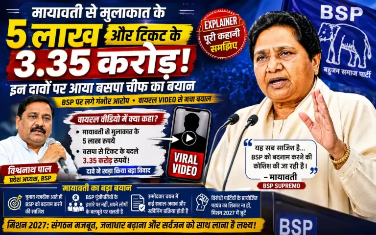 Mayawati BSP Ticket Controversy over Rs 5 Lakh Meeting and Rs 3.35 Crore Ticket Claim