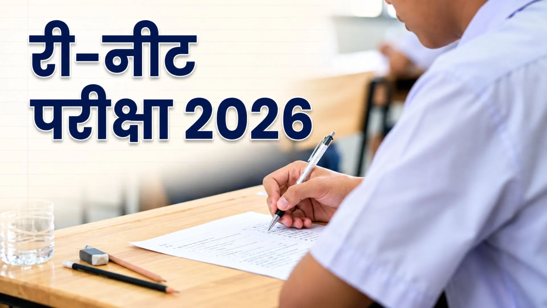 Students arriving at a NEET examination center as NEET UG Re Exam 2026 is conducted under enhanced security with support from the Indian Air Force.
