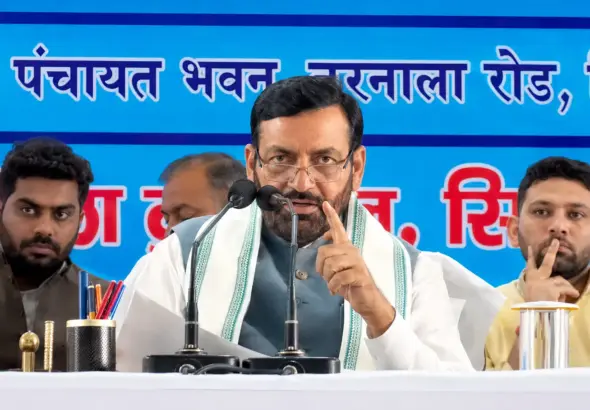Nayab Saini Sirsa Meeting : addressing District Public Relations and Grievance Redressal Committee meeting in Sirsa