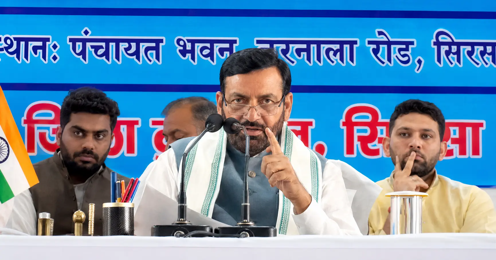 Nayab Saini Sirsa Meeting : addressing District Public Relations and Grievance Redressal Committee meeting in Sirsa