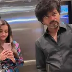 Thalapathy Vijay Trisha Relationship: Trisha Krishnan posing with Thalapathy Vijay during his 52nd birthday celebration in June 2026.