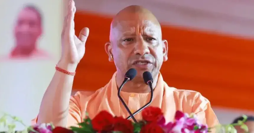 Yogi Adityanath Kushinagar Visit: Chief Minister Yogi Adityanath addressing a public gathering during his Kushinagar visit.