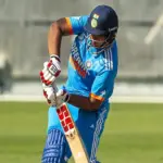 India A batter Vaibhav Suryavanshi celebrating after his explosive 94-run knock against Sri Lanka A in the Tri-Series final.