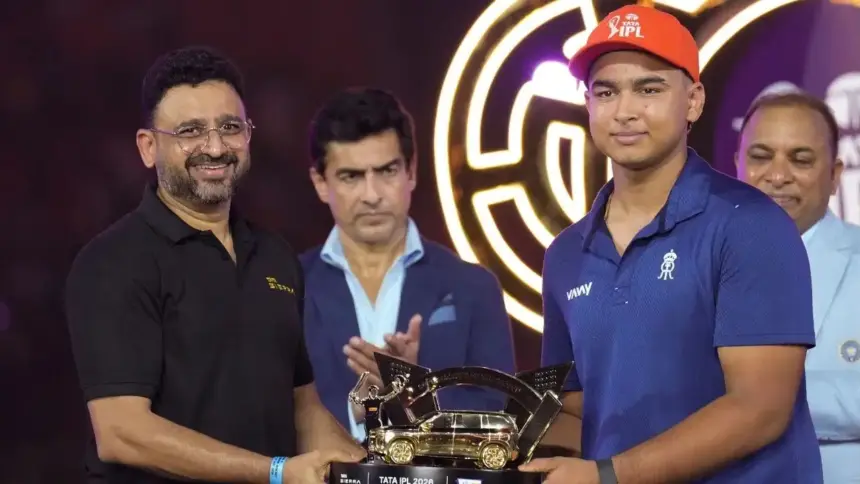 Vaibhav Suryavanshi IPL 2026 awards and Tata Sierra car after record-breaking season for Rajasthan Royals