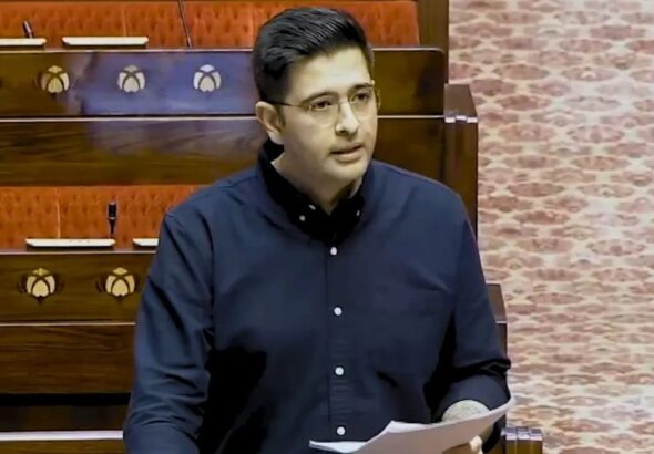 Raghav Chadha speaking in Parliament during the debate on the Anti Paper Leak Law 2026 and Public Examinations Amendment Bill