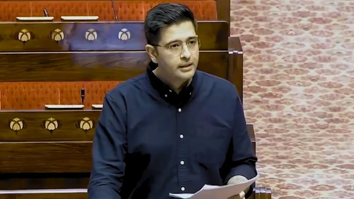 Raghav Chadha speaking in Parliament during the debate on the Anti Paper Leak Law 2026 and Public Examinations Amendment Bill