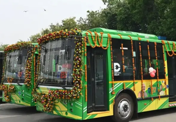 Delhi Electric Bus Expansion: New electric buses added to Delhi’s public transport fleet during the Delhi Electric Bus Expansion program alongside announcements for modern bus depots and a high-security jail project in Narela.