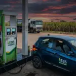 Ethanol Blended Petrol explained with fuel nozzle, ethanol plant and vehicles in India