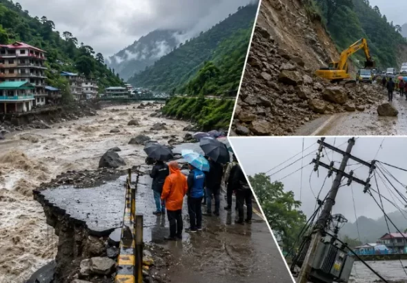 Himachal Landslide rescue operation after a taxi was buried under debris in Lahaul-Spiti, claiming 13 lives.