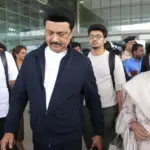 MK Stalin London Visit : MK Stalin with family at the airport during London visit for Inbanidhi's graduation ceremony