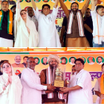 Nayab Singh Saini Mewat Development: Haryana CM Nayab Singh Saini addressing Mewat Vikas Sankalp Rally in Punhana, Nuh, on July 25, 2026