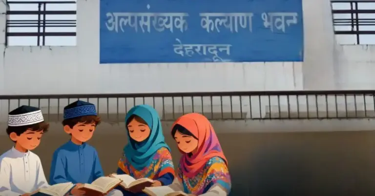 Minority Education Authority: Students studying inside a madrasa classroom in Uttarakhand after the implementation of the Minority Education Authority and new education regulations.