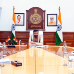 Haryana Chief Minister Nayab Singh Saini reviewing quality audits, research projects, green mobility plans and major development works in Chandigarh.
