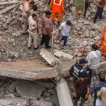 Rohini Building Collapse: Rescue teams clearing debris after the Rohini Building Collapse in Delhi, where an under-construction four-storey building collapsed, leaving multiple casualties and triggering a large-scale rescue operation.