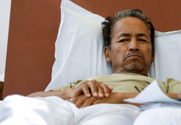 Sonam Wangchuk being taken to a hospital by Delhi Police during the hunger strike protest at Jantar Mantar in New Delhi.