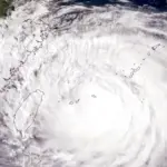 Typhoon Bavi 2026 bringing heavy rain, violent winds and flooding across Japan, Taiwan and eastern China.