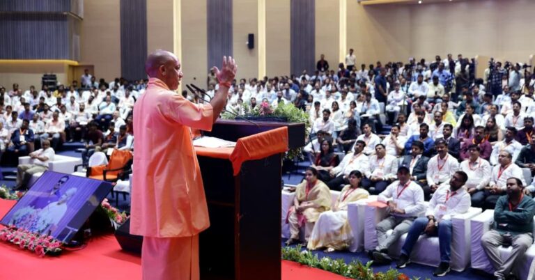 UP Youth Skill Development: CM Yogi Adityanath addressing skilled youth at World Youth Skills Day 2026 event in Lucknow and presenting Uttar Pradesh’s employment and ITI training plan