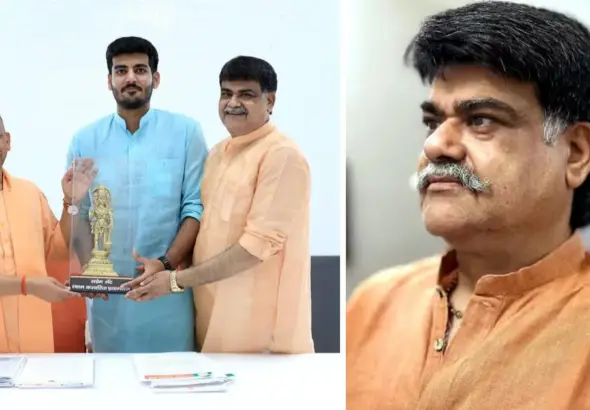 Udaybhan Karwariya: Former BJP MLA Udaybhan Karwariya seen on stage during Chief Minister Yogi Adityanath