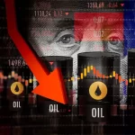 Crude Oil prices fall nearly 6 percent after easing of US-Iran tensions, with oil barrels and global market chart.