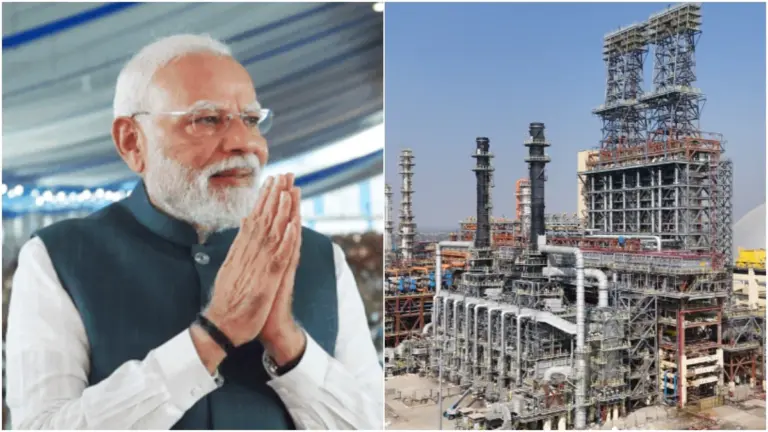 PM Narendra Modi inaugurating India's first Greenfield Refinery at Pachpadra in Rajasthan