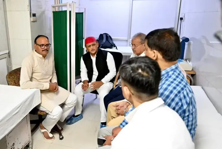 Rajendra Chaudhary hospitalised after heart attack as Akhilesh Yadav visits him in Lucknow hospital